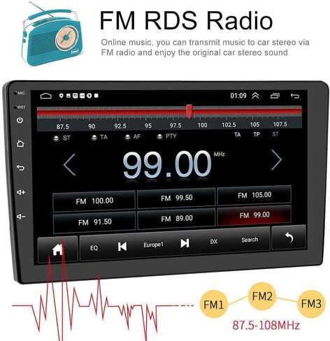 Android 13.0 Double Din Car Stereo - 7 Inch Touch Screen Car Radio Android Auto CarPlay Car Audio Multimedia Receiver with GPS ＆ Backup Camera Bluetooth for Fiat 500 2016-2019 in Saudi Arabia