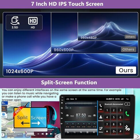 7-inch Touchscreen Car Radio Stereo with Wireless Carplay& Android Auto, Designed for for Toyota Camry 1996-2002, Android 13 System, 4GB + 64GB in Saudi Arabia