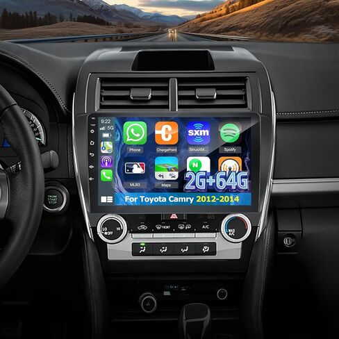 [4 Core 64G] راديو السيارة Volxcereo لسيارة Toyota Camry 2012 2013 2014، ستيريو بشاشة لمس Android 10.1 بوصة مع Carplay/Android Auto، خرائط GPS عبر الإنترنت، WiFi، Bluetooth، SWC، FM/RDS in Kuwait