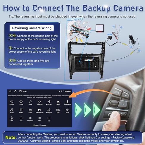 [4 Core 64G] راديو السيارة Volxcereo لسيارة Toyota Camry 2012 2013 2014، ستيريو بشاشة لمس Android 10.1 بوصة مع Carplay/Android Auto، خرائط GPS عبر الإنترنت، WiFi، Bluetooth، SWC، FM/RDS in Kuwait