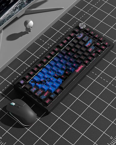 أغطية مفاتيح PBT، مجموعة أغطية مفاتيح ذات سمة Jinx للوحة المفاتيح الميكانيكية، وملف تعريف الكرز وأغطية مفاتيح لوحة المفاتيح المخصصة عالية التباين لـ 60 65 75 100 بالمائة (مجموعة أغطية مفاتيح 137) in Kuwait