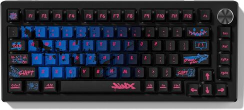 أغطية مفاتيح PBT، مجموعة أغطية مفاتيح ذات سمة Jinx للوحة المفاتيح الميكانيكية، وملف تعريف الكرز وأغطية مفاتيح لوحة المفاتيح المخصصة عالية التباين لـ 60 65 75 100 بالمائة (مجموعة أغطية مفاتيح 137) in Kuwait