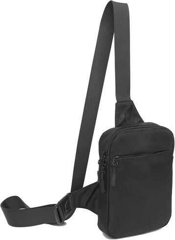 Small Crossbody Sling Bag Chest Bag Water Resistant Dual Pocket Fanny Pack Running Phone Holder for Men Women Traveling Workout in Saudi Arabia