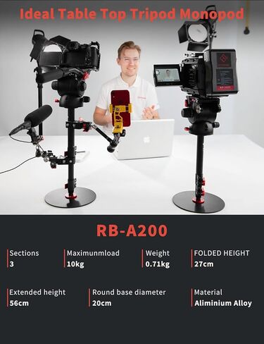 IFOOTAGE Round Base Monopods A400+A300+A200, Studio Stand Kit Set Photography Light Stand with Flat Base, Aluminum Studio Tripod Monopod Stand for Video Recording, Live Streaming, Interview in Saudi Arabia