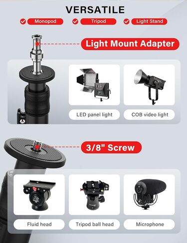 IFOOTAGE Round Base Monopods 2 Pack A400+A300+A200, Studio Stand Kit Set Photography Light Stand with Flat Base, Aluminum Studio Tripod Monopod Stand for Video Recording, Live Streaming, Interview in Saudi Arabia