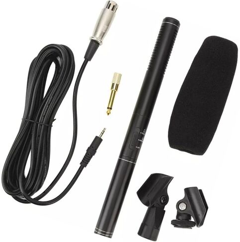 Acouto Professional Microphone with XLR Cable Windscreen for, Camcorder, and Video Recording, Excellent Sound Quality in Saudi Arabia