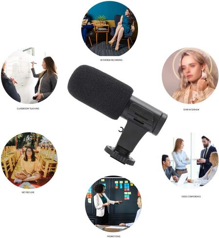 Acouto MAMEN MIC-06 ميكروفون خارجي عالمي للهاتف المحمول والكاميرا - للبث المباشر والمقابلات ومدونات الفيديو in Kuwait