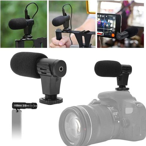 Acouto MAMEN MIC-06 ميكروفون خارجي عالمي للهاتف المحمول والكاميرا - للبث المباشر والمقابلات ومدونات الفيديو in Kuwait