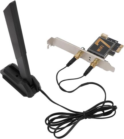 Yoidesu PCIE Network Card with Fidelity 7, 5400Mbps 2.4G 5G 6G Band PCIex1 Network Adapter for 10, 11, OpenWrt, (with 12D Foldable Extension Antennae) in Saudi Arabia