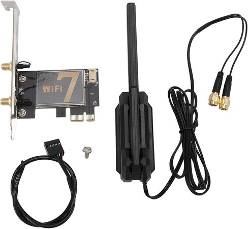 Yoidesu PCIE Network Card with Fidelity 7, 5400Mbps 2.4G 5G 6G Band PCIex1 Network Adapter for 10, 11, OpenWrt, (with 12D Foldable Extension Antennae) in Saudi Arabia