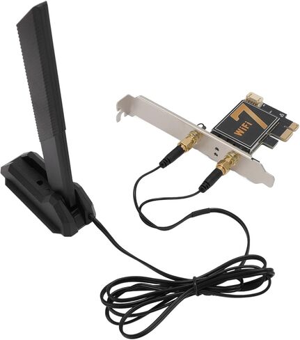 Yoidesu PCIE Network Card with Fidelity 7, 5400Mbps 2.4G 5G 6G Band PCIex1 Network Adapter for 10, 11, OpenWrt, (with 12D Foldable Extension Antennae) in Saudi Arabia