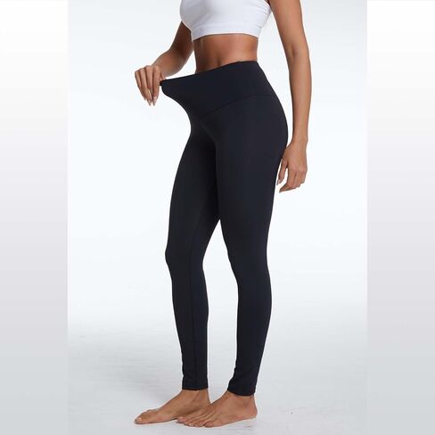 High Waist Yoga Leggings for Women, Black Pants with Pockets, Tummy Control, Warm Quick-Dry Gym Wear for Yoga, Jogging in Saudi Arabia