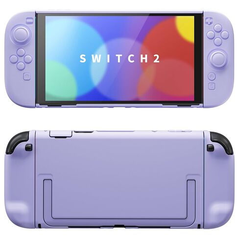 حافظة PlayVital الواقية لجهاز Nintendo Switch 2 - حافظة صلبة لطيفة قابلة للإرساء لجهاز Switch 2 مع قبضة إبهام وملصق وأغطية أزرار، غطاء مضاد للخدش والصدمات - بنفسجي فاتح in Saudi Arabia