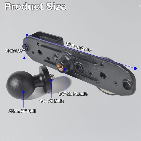 Universal Radio Bracket, Walkie-talkies Back Clip Mount, CB Mic Holder with 25mm 1" Ball Adapter Compatible with RAM Mounts B Size Double Socket Arm in Saudi Arabia