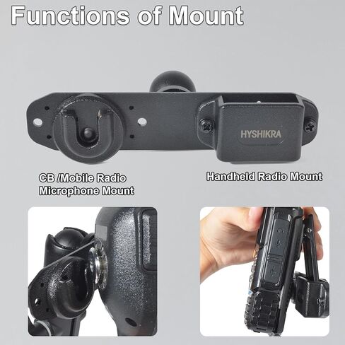 Universal Radio Bracket, Walkie-talkies Back Clip Mount, CB Mic Holder with 25mm 1" Ball Adapter Compatible with RAM Mounts B Size Double Socket Arm in Saudi Arabia