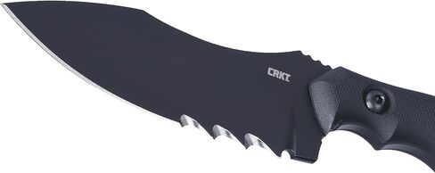 CRKT Bugsy Outdoor Survival Fixed Blade Knife with Sheath: 1095 Carbon Steel Veff Serrations Blade, G10 Handle, 3605KV in Kuwait