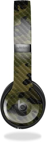 Carbon Fiber Skin Compatible with Beats Solo 4 - Green Camouflage - Premium 3M Vinyl Protective Wrap Decal Cover - Easy to Apply | Crafted in The USA by MightySkins in Saudi Arabia