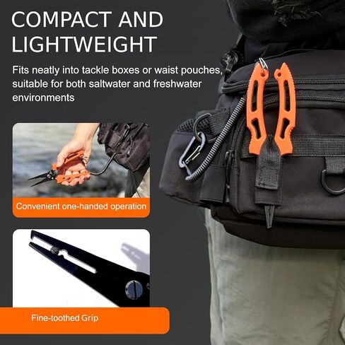 زرادية الصيد متعددة الوظائف من BasicGear - رأس من الفولاذ المقاوم للصدأ مقاس 7 بوصات 420 مع طلاء التيفلون، زنبرك وقفل مدمجان، مقبض مطاطي غير قابل للانزلاق in Kuwait
