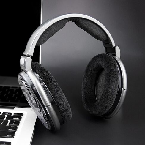SOULWIT Earpads Replacement for Sennheiser HD650, HD6XX (Massdrop), HD600, HD58X (Massdrop), HD660S, HD660S2, HD580, HD565, HD545, Ear Pads Cushions with High-Density Foam - Black in Saudi Arabia