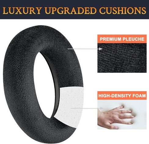 SOULWIT Earpads Replacement for Sennheiser HD650, HD6XX (Massdrop), HD600, HD58X (Massdrop), HD660S, HD660S2, HD580, HD565, HD545, Ear Pads Cushions with High-Density Foam - Black in Saudi Arabia
