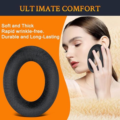 SOULWIT Earpads Replacement for Sennheiser HD650, HD6XX (Massdrop), HD600, HD58X (Massdrop), HD660S, HD660S2, HD580, HD565, HD545, Ear Pads Cushions with High-Density Foam - Black in Saudi Arabia