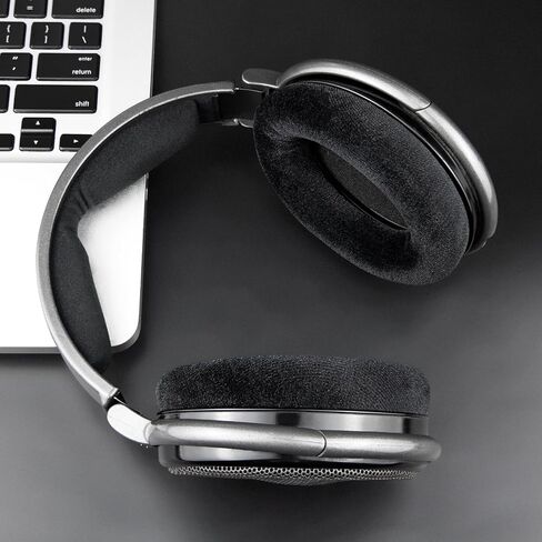 SOULWIT Earpads Replacement for Sennheiser HD650, HD6XX (Massdrop), HD600, HD58X (Massdrop), HD660S, HD660S2, HD580, HD565, HD545, Ear Pads Cushions with High-Density Foam - Black in Saudi Arabia
