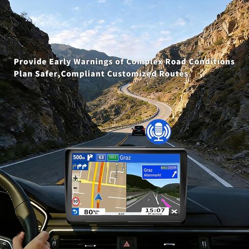 GPS Navigation for Car,7 inch GPS Navigation System,GPS Navigator 2025 Maps Updates- for Car Truck RV,Speed & Red Light Warning,Turn-by-Turn Voice Guidance for All Cars in Saudi Arabia