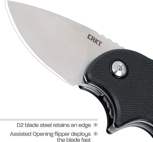 سكين CRKT Orca للاستخدام اليومي قابل للطي مع قفل بطانة: شفرة حافة سادة D2، مقبض من النايلون المقوى بالزجاج، مشبك جيب، 7930 in Saudi Arabia