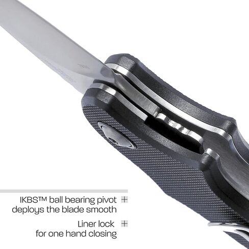 سكين CRKT Orca للاستخدام اليومي قابل للطي مع قفل بطانة: شفرة حافة سادة D2، مقبض من النايلون المقوى بالزجاج، مشبك جيب، 7930 in Saudi Arabia