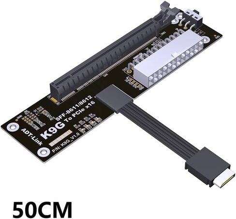 JMT ADT-K993G PCIE 5.0 X4 to OCuLink SFF-8611 External Dock Adapter Compatible with NUC STX ITX Motherboard Mini PC (K993G-50cm) in Kuwait