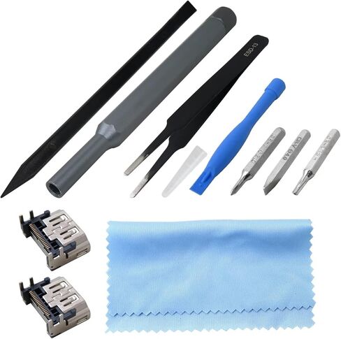 New Version Display Socket Interface Jack Connector Repair Kit for Sony Playstation 5 PS5 - Including 2x HDMI Port and 1x Metal 5 inch Bit Driver and 3x Precision Bits and Repair Tools in Saudi Arabia