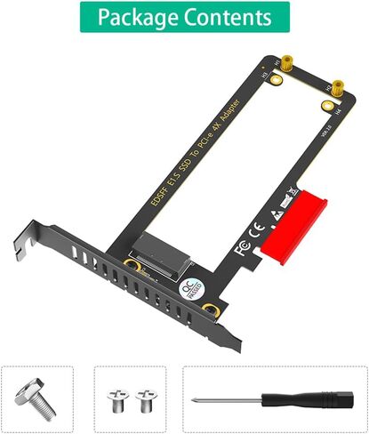 JMT PCI-e X4 to EDSFF E1.S Adapter NVMe Ruler 1U GEN-Z EDSFF 9.5mm 15mm 25mm Thickness Short SSD Expansion with Heat Sink Carrier Compatible with PM9A3 PM9D3 P5801X in Saudi Arabia