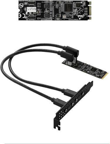 M.2 (B+M Key) to Dual USB-C 10Gbps Expansion Card IO-M2F3142-2C, USB 3.2 Gen2 Adapter with 4-Pin Power, Compatible with Industrial Cameras, Live Streaming Devices, and High-Speed SSDs in Saudi Arabia