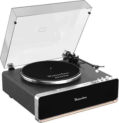 مشغل سجل الفينيل ، المدمج في مكبرات صوت فونو preamp ، الكل في واحد من Bluetooth Retro Hifi Durntables لسجلات الفينيل ، خرطوشة MM AT-3600L ، حزام محرك 2 سرعتين ، هدية لمحبي الموسيقى (أسود) in Saudi Arabia