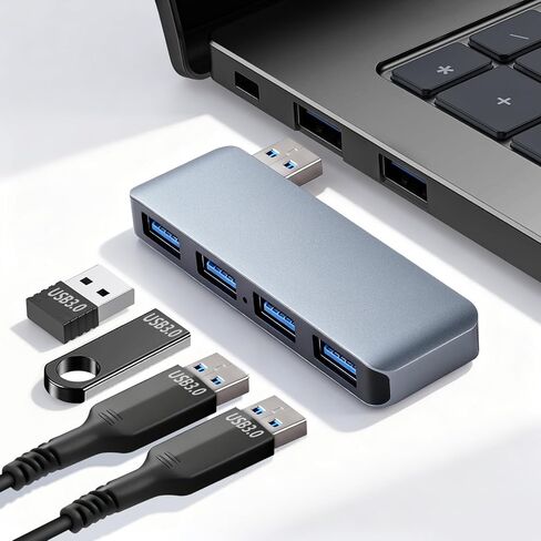 موزع USB 3.0 الأيسر، موزع محور USB 4 منافذ، محول محور USB3.0، تصميم خالٍ من الكابلات يتكامل بسلاسة مع جهاز الكمبيوتر الخاص بك، متوافق مع أجهزة الكمبيوتر المحمولة، وأجهزة الكمبيوتر المكتبية، وXbox، ومحرك الأقراص المحمول، ولوحات المفاتيح، والأقراص الصلبة، و in Kuwait