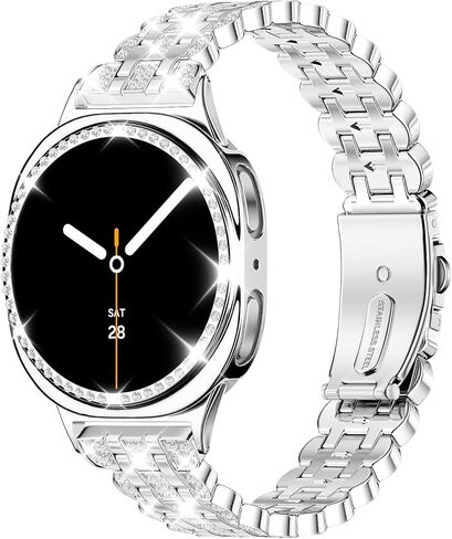 حافظة Bling Band+ متوافقة مع ساعة Galaxy Watch 8 مقاس 40 مم/44 مم، حزام وغطاء بديل للسيدات لساعة Samsung Galaxy Watch8 in Kuwait