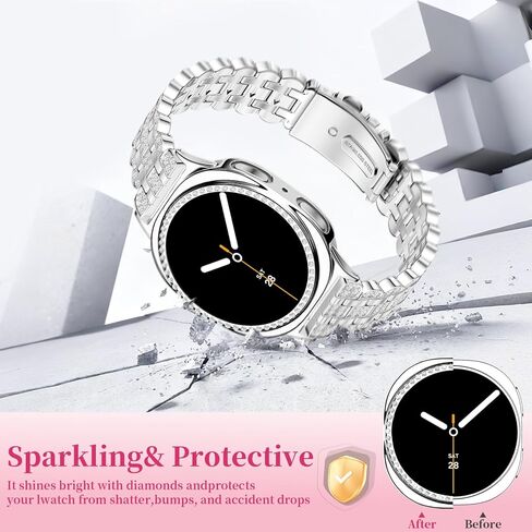 حافظة Bling Band+ متوافقة مع ساعة Galaxy Watch 8 مقاس 40 مم/44 مم، حزام وغطاء بديل للسيدات لساعة Samsung Galaxy Watch8 in Kuwait