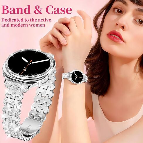 حافظة Bling Band+ متوافقة مع ساعة Galaxy Watch 8 مقاس 40 مم/44 مم، حزام وغطاء بديل للسيدات لساعة Samsung Galaxy Watch8 in Kuwait