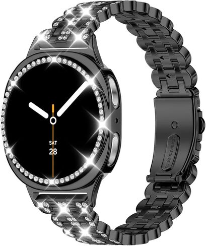 حافظة Bling Band+ متوافقة مع ساعة Galaxy Watch 8 مقاس 40 مم/44 مم، حزام وغطاء بديل للسيدات لساعة Samsung Galaxy Watch8 in Kuwait