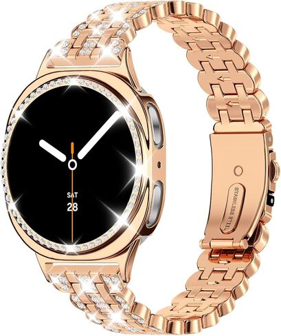 حافظة Bling Band+ متوافقة مع ساعة Galaxy Watch 8 مقاس 40 مم/44 مم، حزام وغطاء بديل للسيدات لساعة Samsung Galaxy Watch8 in Kuwait
