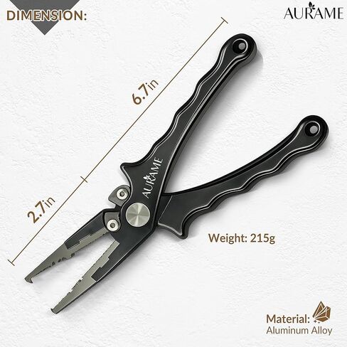 Fishing Pliers Saltwater Resistant Aluminum – Split Ring Pliers & Hook Remover Tool – 6.7in Braid Line Cutter, Sheath & Lanyard – Professional Fishing Tools Kit for Fresh & Salt Water in Saudi Arabia