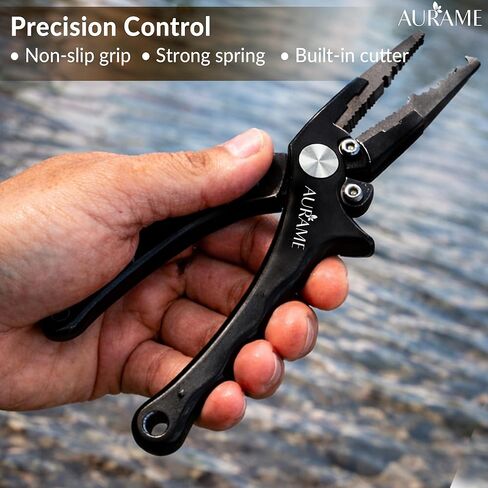 Fishing Pliers Saltwater Resistant Aluminum – Split Ring Pliers & Hook Remover Tool – 6.7in Braid Line Cutter, Sheath & Lanyard – Professional Fishing Tools Kit for Fresh & Salt Water in Saudi Arabia