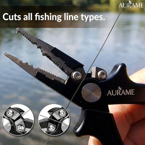 Fishing Pliers Saltwater Resistant Aluminum – Split Ring Pliers & Hook Remover Tool – 6.7in Braid Line Cutter, Sheath & Lanyard – Professional Fishing Tools Kit for Fresh & Salt Water in Saudi Arabia