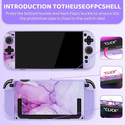 FANPL Cute Case Bundle for Nintendo Switch 2 Accessories, Travel Carrying Cover for Switch 2 with Hard Glitter Skin, Adjustable Strap, Screen Protector, Thumb Grip Caps (Purple Marble) in Saudi Arabia