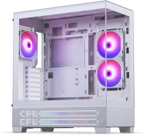 Phanteks XT View Matrix Mid-Tower ATX Gaming PC Case, 600-LED Matrix Display, Tempered Glass Front & Side Panels, USB-C 3.2 Gen2, 3X D-RGB Fans Included, Rear-Connector Ready (Charcoal Black) in Saudi Arabia