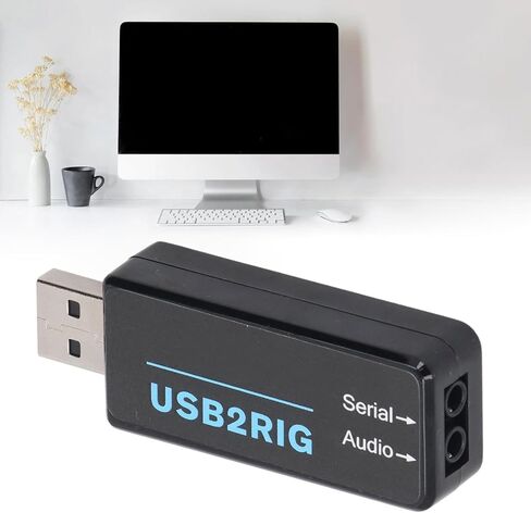 YWBL-WH USB Sound Adapter, Dual 3.5mm Jack to USB Compact Sound Card with Serial Port Control, for Radio Equipment TTL 232 in Saudi Arabia