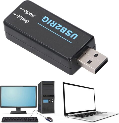 YWBL-WH USB Sound Adapter, Dual 3.5mm Jack to USB Compact Sound Card with Serial Port Control, for Radio Equipment TTL 232 in Saudi Arabia