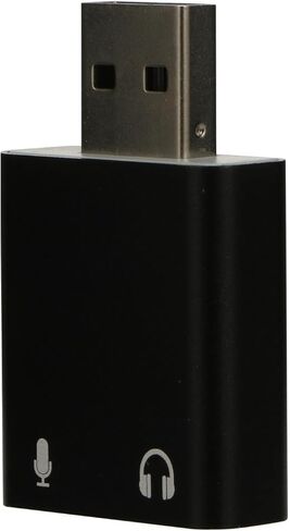 بطاقة صوت ستيريو خارجية USB 7.1 قناة من سبائك الألومنيوم محول صوت بدون محرك لأجهزة الكمبيوتر المحمول والبث المباشر وKtv باللون الأسود in Kuwait