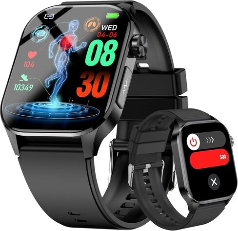 Advanced Health Smartwatch for Women Men with Real-Time Monitoring of Heart Rate, Blood Oxygen, Body Temperature, Blood Pressure, Sleep Auality and Stress Levels.Always-On Display, for Android & iOS in Kuwait