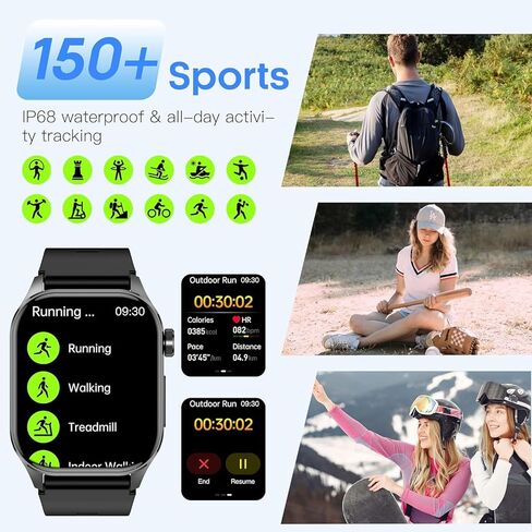 Advanced Health Smartwatch for Women Men with Real-Time Monitoring of Heart Rate, Blood Oxygen, Body Temperature, Blood Pressure, Sleep Auality and Stress Levels.Always-On Display, for Android & iOS in Kuwait